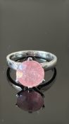9ct White Gold ring set with pink quarts solitaire