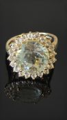 9ct Gold ring set with aquamarine Weight 5.4g