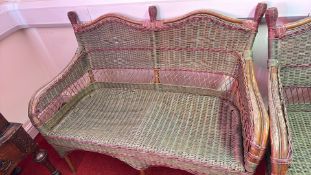 Five-piece wicker conservatory suite