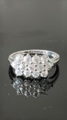 9ct white Gold ring set with white stones Weight 3