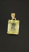 9ct Gold pendant set with citrine Weight 1.7g