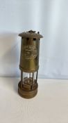 E. Thomas & Williams brass Cambrian minerâ€™s safety lamp
