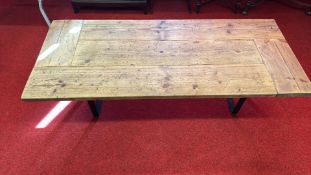 Industrial style reclaimed timber and steel coffee table