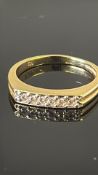 18ct Gold ring set with 6 diamonds Weight 3.4g Siz