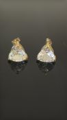 Pair of 9ct gold earring set with clear stone Weig
