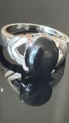 9ct White Gold ring set with black onyx Weight 6.1