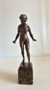 Bronze nude on marble base signed H Keck (1875-194