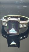 9ct Gold ring set with mystic topaz & white stones