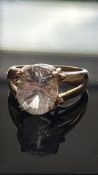 9ct Gold ring set with Cubic zirconia solitaire ri