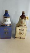 Two Bell's Whisky Commemorative Ceramic Decanters, 1997 Christmas & 2000 Queen Mother, boxed