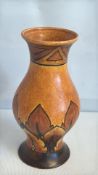 Chameleon Ware Art Deco earthenware vase, Clews & Co.