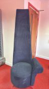 Contemporary Navy blue high-back accent chair