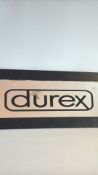 Advertising mirror, Durex mounted on wood