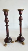Pair wooden candlesticks