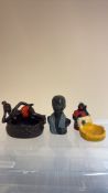 Group of three Black Americana painted cast-metal novelty figures
