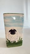 Anita Harris sheep vase signed in gold