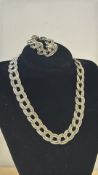 Silver-tone Pava Necklace and Bracelet Set