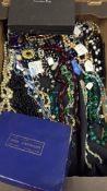 Collection of costume jewellery necklaces and brac