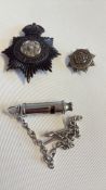 Lancaster police badges & whistle