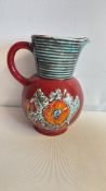 Anita Harris Studio hand-painted floral pitcher (height 21.5cm)