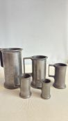 5 Petwer vintage measuring jugs