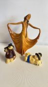 Wade â€˜Pavlova dancer and two Coalport Paddington
