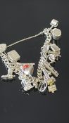 Silver charm bracelet Weight 78g