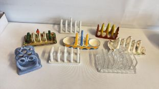 Group of eight toast racks