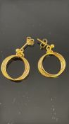 Pair of 9ct gold earrings Weight 2.4g