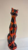 Anita Harris deco cat signed in gold