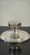 Silver capstan inkwell, Birmingham hallmark, date