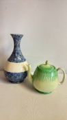 Pair of English Shelley teapot and James Kent chin
