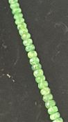 Faceted green gemstone bead necklace