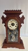 Victorian Oak Gingerbread Mantel Clock