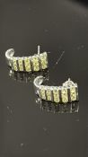 9ct White gold earrings set with peridot Weight 5.