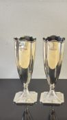 Pair of silver vases (Loaded) Height 13 cm Weight