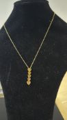 9ct Gold chain & pendant set with diamonds Weight