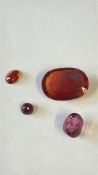 Collection of 4 gemstones 0.50ct ruby, 0.822ct Pad