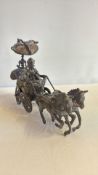 Metal horses & carriage