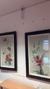Pair of framed floral still-life paintings