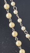Costume faux-pearl bead chain necklace