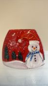 Anita Harris snowman vase signed in gold