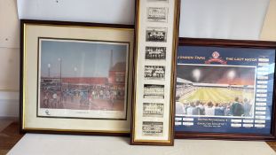 Three framed Bolton Wanderers limited edition and historical prints