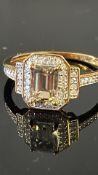 9ct Gold ring set with central possible citrine se