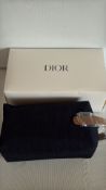 Dior denim and leather pouch in original box