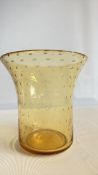 Amber bullicante art glass vase