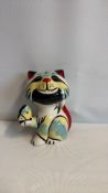 Signed Lorna Bailey hand-painted ceramic cat figurine