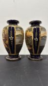 Pair of Japanese Satsuma-style gilt and enamel vases