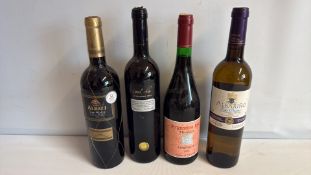 Four Assorted Wine Bottles