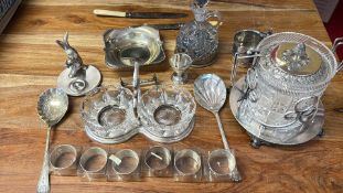 Assorted Silver-Plated Tableware and Cut-Glass Items